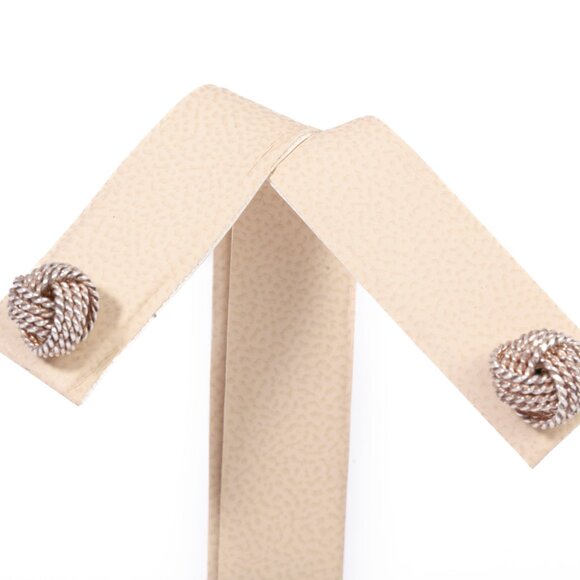 Authentic Tiffany & Co Sterling Silver Knott Braided Stud Earrings - Picture 2 of 4